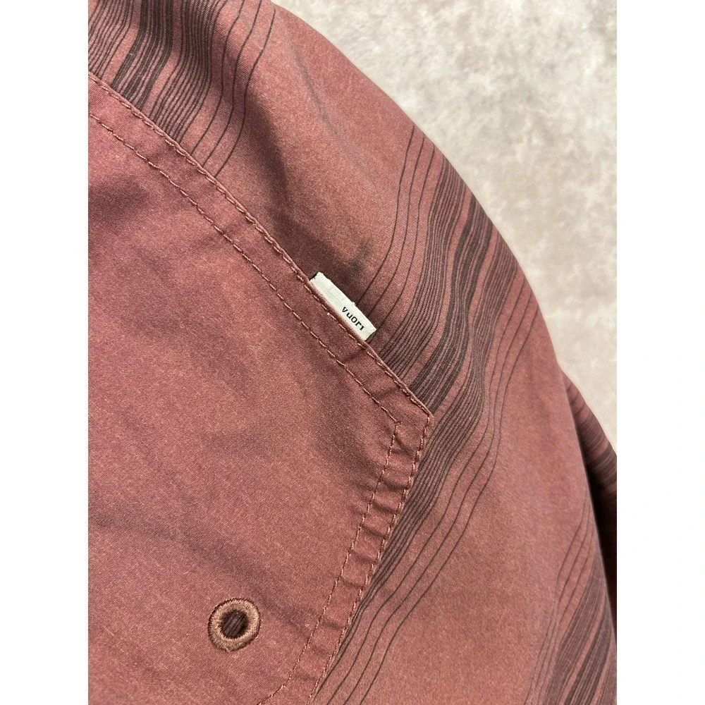 Vuori Mens Small Running Shorts Lined Athletic Brown Striped‎ Lightweight - Picture 4 of 8